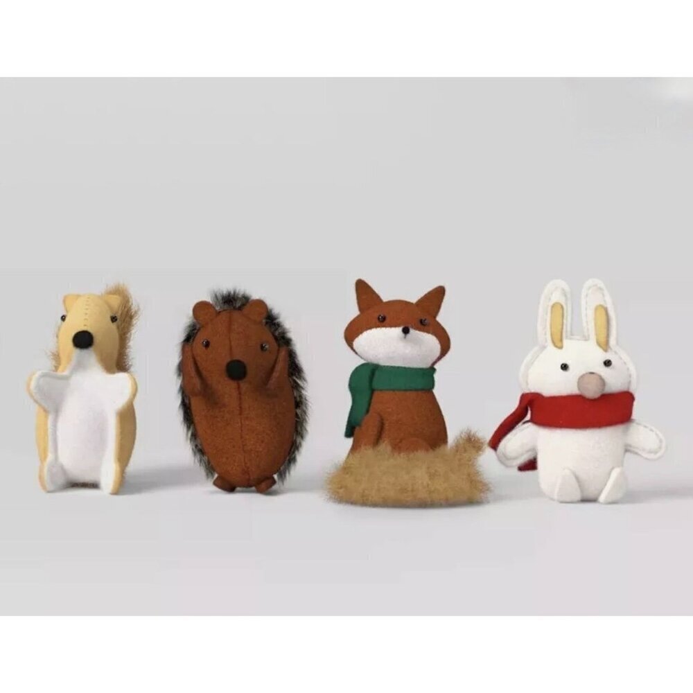 Target 4pc Felt Woodland Animal Christmas Figurine Set Wondershop™ Holiday Decor